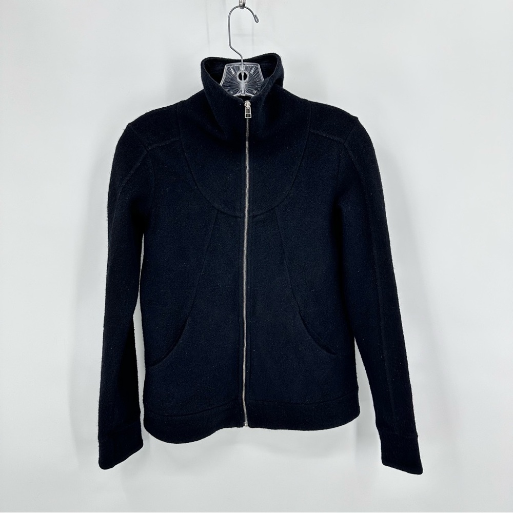 Ibex Alana Zque Wool Sweater Jacket Black Size S